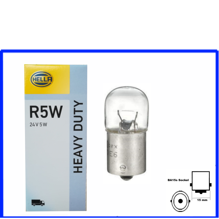 24 Volt 5 Watt HD BA15s R5W Hella Glühlampe LKW Lampe - Glühlampen, A