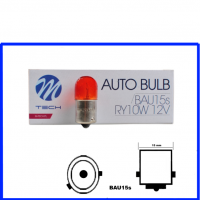 M-Tech Kugellampe 12 Volt 10 Watt BAU15s RY10W  amber orange