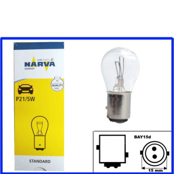 Narva Kugellampe 12 Volt 21/5 Watt P21/5W BAY15d