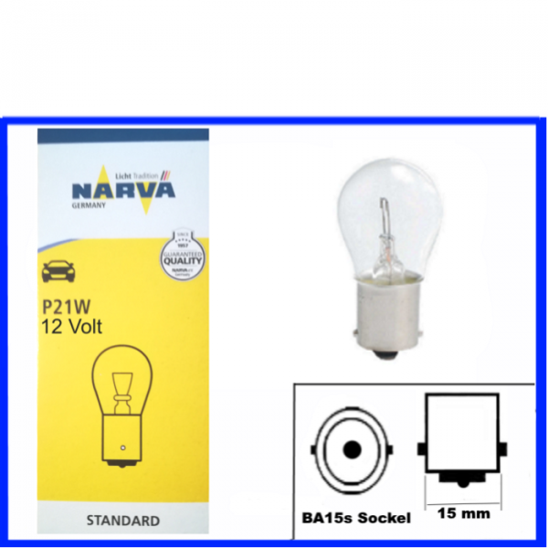 Glassockellampe 12V 5W W2,1x9,5d von NARVA von Narva