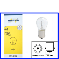 Narva Kugellampe 12 Volt 21 Watt P21W BA15s