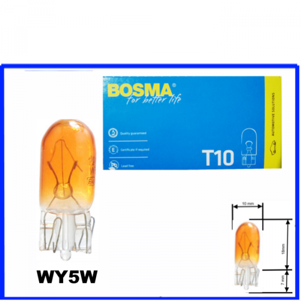 Bosma 12V 5W W2,1x9,5d WY5W Amber Glühlampe