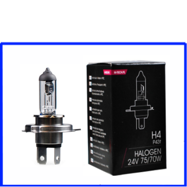 M-Tech Halogen H4 24 Volt 75/70 Watt P43t