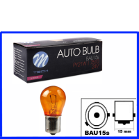 M-Tech Kugellampe 24 Volt 21 Watt PY21W BAU15s amber orange