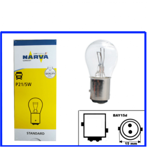 Narva Kugellampe 24 Volt 21/5 Watt P21/5W BAY15d
