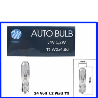 M-Tech Glassockellampe 24 Volt 1,2 Watt T5 W2x4,6d