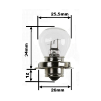 10 Stück Bosma Glühlampe 6 Volt 15 Watt S3 P26s