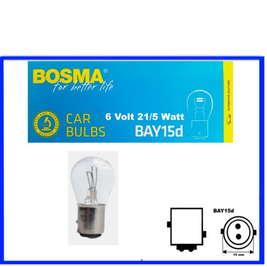 Bosma Kugellampe 6 Volt 21/5 Watt P21/5W  BAY15d