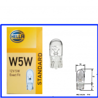 Hella Glassockellampe 12 Volt 5 Watt W5W T10  W2,1x9,5d