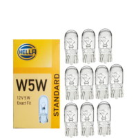 10 Stück Hella Glassockellampe 12 Volt 5 Watt W5W...