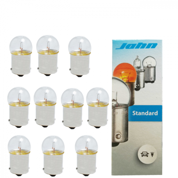 10 Stück Jahn Kugellampe 6 Volt 10 Watt BA15s R10W