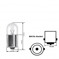 10 Stück Bosma Kugellampe 12 Volt 5 Watt BA15s R5W