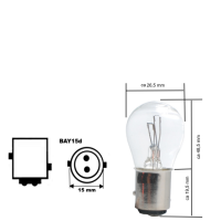 10 Stück M-Tech Kugellampe 24 Volt 21/5 Watt P21/5W...