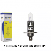 10 Stück Narva Halogen H1 12 Volt 55 Watt P14,5s