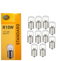 10 Stück Hella Kugellampen 12 Volt 10 Watt BA15s R10W