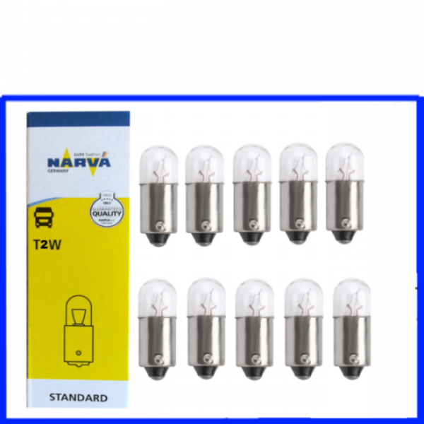 10 Stück Narva Kugellampe 24 Volt 2 Watt BA9s T2W