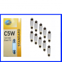 10 Stück Hella Soffitte 12 Volt 5 Watt C5W SV8,5 11...
