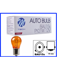M-Tech Kugellampe 12 Volt 21 Watt PY21W BAU15s amber orange