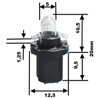 10 Stück KS Equipment Kunststoffsockel Lampen 12...