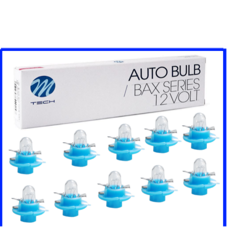 10 Stück M-Tech Kunststoffsockel Birne 12 Volt 1.2 Watt B8.4d