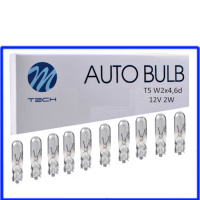 10 Stück M-Tech Glassockellampe 12 Volt 2 Watt T5 W2x4,6d