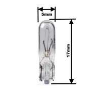 10 Stück M-Tech Glassockellampe 12 Volt 2 Watt T5 W2x4,6d